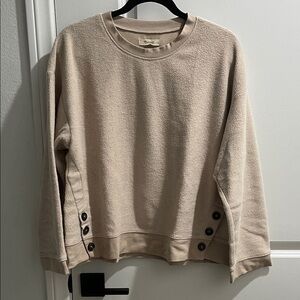 Madewell Women’s Tan Top with Button Accents Size M